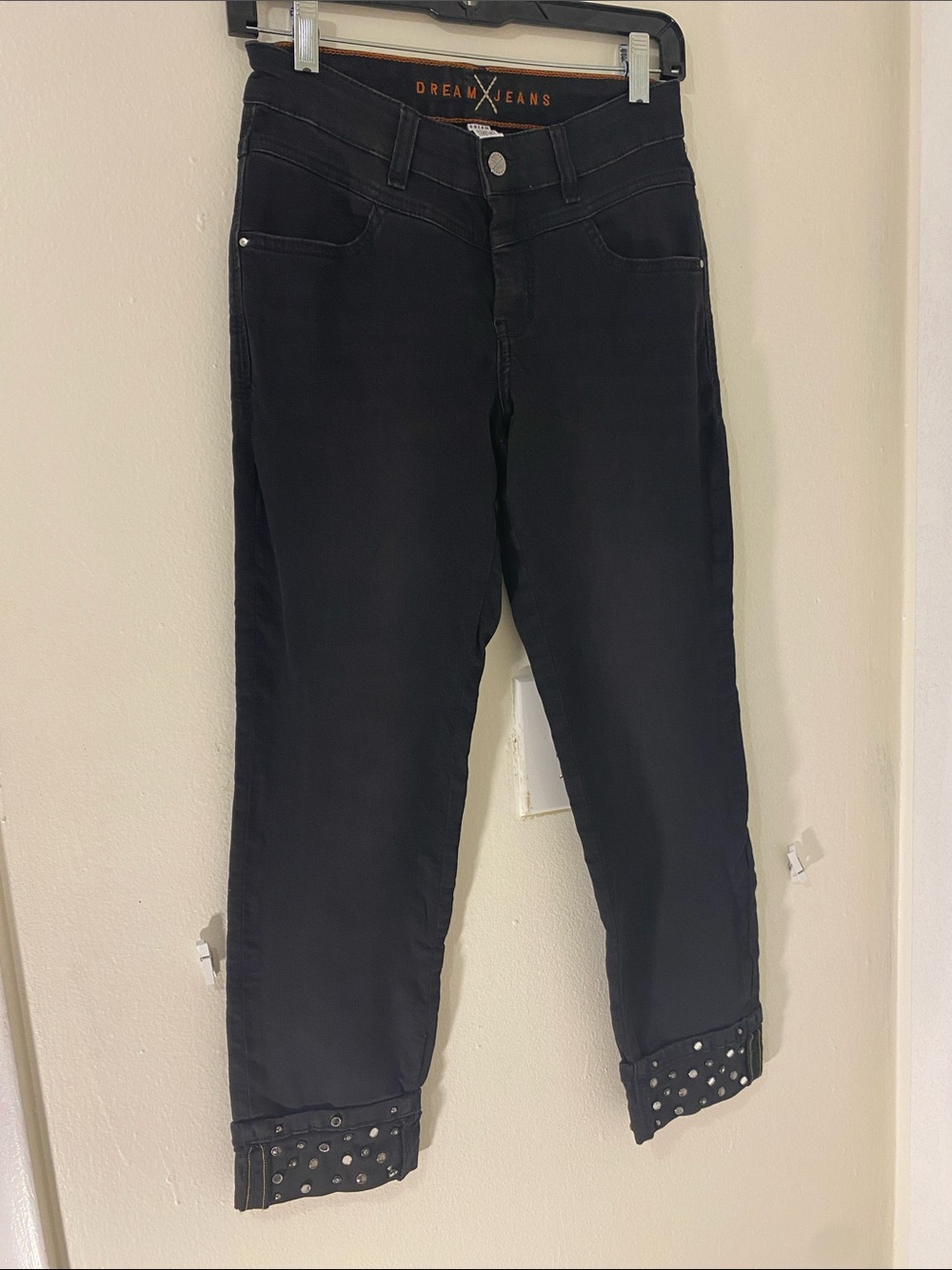 Mac Dream Jeans Black Studded Cuff Ankle Jeans
